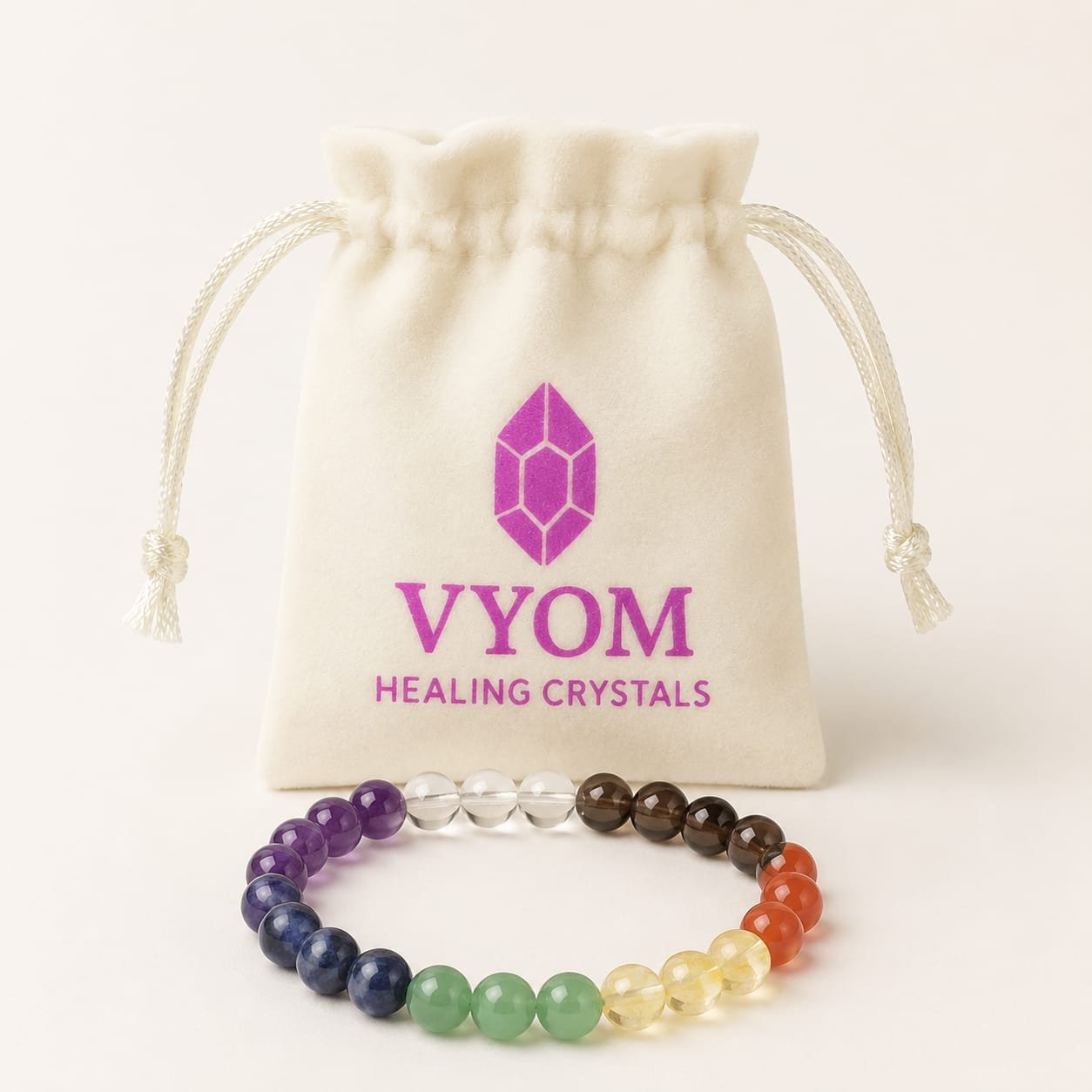 Reiki & Om–Blessed Seven Chakra Intention Bracelet - Image 3