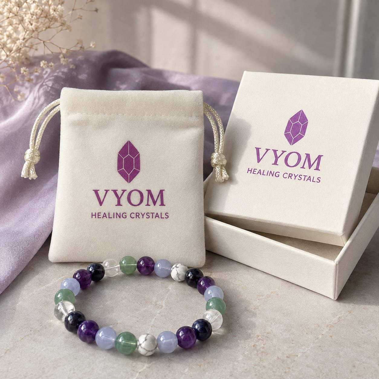Reiki & Om–Blessed Evening Calm & Relaxation Bracelet - Image 4