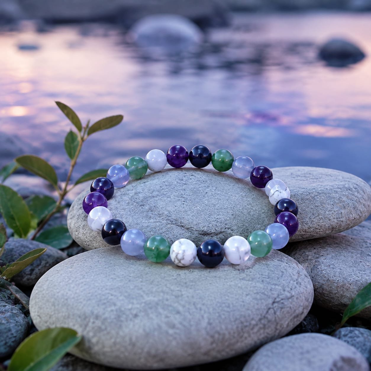 Reiki & Om–Blessed Evening Calm & Relaxation Bracelet - Image 3